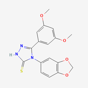 4-(1,3-BENZODIOXOL-5-YL)-5-(3,5-DIMETHOXYPHENYL)-4H-1,2,4-TRIAZOL-3-YLHYDROSULFIDE