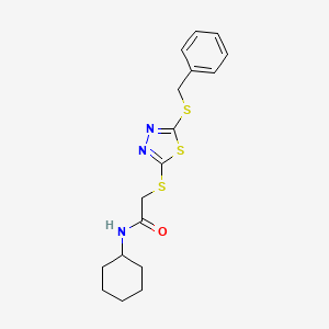 2-{[5-(benzylthio)-1,3,4-thiadiazol-2-yl]thio}-N-cyclohexylacetamide