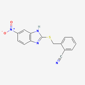 2-{[(6-nitro-1H-benzimidazol-2-yl)sulfanyl]methyl}benzonitrile