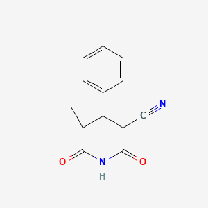 molecular formula C14H14N2O2 B4397543 5,5-Dimethyl-2,6-dioxo-4-phenylpiperidine-3-carbonitrile 