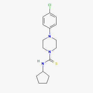 4-(4-CHLOROPHENYL)-N-CYCLOPENTYLTETRAHYDRO-1(2H)-PYRAZINECARBOTHIOAMIDE