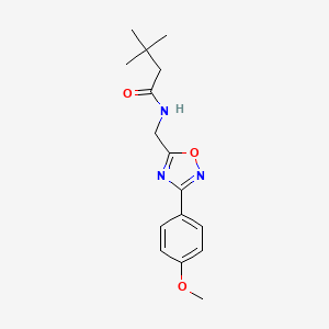 molecular formula C16H21N3O3 B4397950 N-{[3-(4-methoxyphenyl)-1,2,4-oxadiazol-5-yl]methyl}-3,3-dimethylbutanamide 