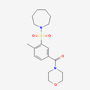 molecular formula C18H26N2O4S B4397976 1-{[2-methyl-5-(4-morpholinylcarbonyl)phenyl]sulfonyl}azepane 