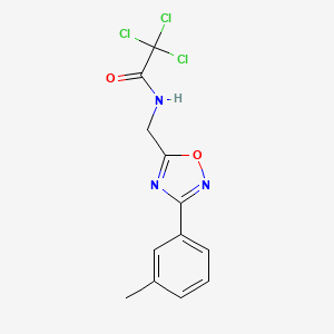 molecular formula C12H10Cl3N3O2 B4397987 2,2,2-trichloro-N-{[3-(3-methylphenyl)-1,2,4-oxadiazol-5-yl]methyl}acetamide 