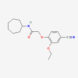 molecular formula C18H24N2O3 B4398012 2-(4-cyano-2-ethoxyphenoxy)-N-cycloheptylacetamide 