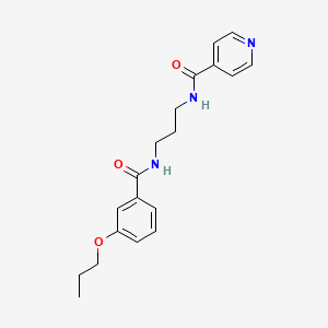 molecular formula C19H23N3O3 B4398039 N-[3-[(3-propoxybenzoyl)amino]propyl]pyridine-4-carboxamide 