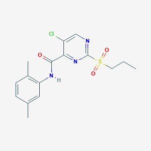 molecular formula C16H18ClN3O3S B4398044 5-CHLORO-N-(2,5-DIMETHYLPHENYL)-2-(PROPANE-1-SULFONYL)PYRIMIDINE-4-CARBOXAMIDE 