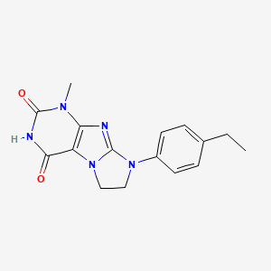 8-(4-ethylphenyl)-1-methyl-1,3,5-trihydroimidazolidino[1,2-h]purine-2,4-dione