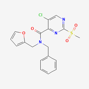 N-BENZYL-5-CHLORO-N-[(FURAN-2-YL)METHYL]-2-METHANESULFONYLPYRIMIDINE-4-CARBOXAMIDE