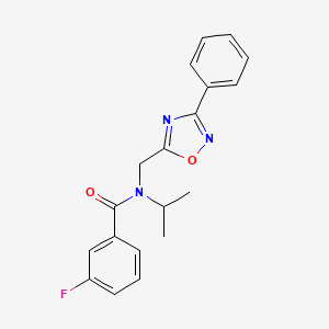 3-fluoro-N-[(3-phenyl-1,2,4-oxadiazol-5-yl)methyl]-N-(propan-2-yl)benzamide