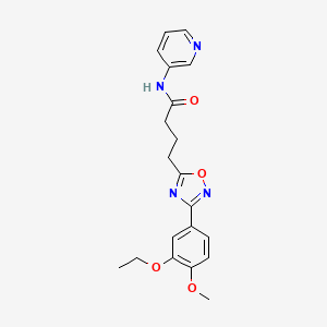 molecular formula C20H22N4O4 B4398330 4-[3-(3-Ethoxy-4-methoxyphenyl)-1,2,4-oxadiazol-5-YL]-N-(pyridin-3-YL)butanamide 