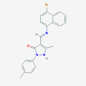 molecular formula C22H18BrN3O B439838 (4Z)-4-{[(4-bromonaphthalen-1-yl)amino]methylidene}-5-methyl-2-(4-methylphenyl)-2,4-dihydro-3H-pyrazol-3-one 