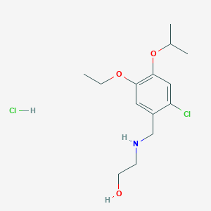 molecular formula C14H23Cl2NO3 B4398536 2-[(2-Chloro-5-ethoxy-4-propan-2-yloxyphenyl)methylamino]ethanol;hydrochloride 