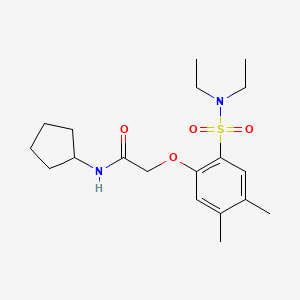 N-cyclopentyl-2-[2-(diethylsulfamoyl)-4,5-dimethylphenoxy]acetamide