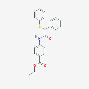 molecular formula C24H23NO3S B439863 Propyl 4-{[phenyl(phenylsulfanyl)acetyl]amino}benzoate CAS No. 349425-06-5