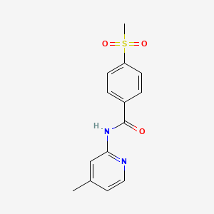 molecular formula C14H14N2O3S B4398711 N-(4-methyl-2-pyridinyl)-4-(methylsulfonyl)benzamide 