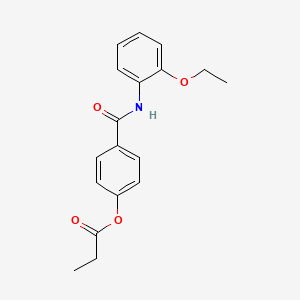 molecular formula C18H19NO4 B4398739 4-{[(2-ethoxyphenyl)amino]carbonyl}phenyl propionate 