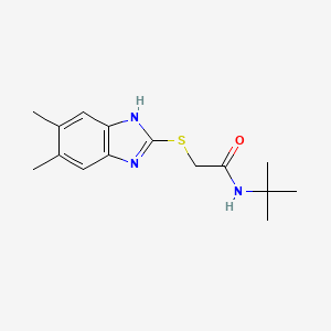 molecular formula C15H21N3OS B4398776 N-tert-butyl-2-[(5,6-dimethyl-1H-benzimidazol-2-yl)sulfanyl]acetamide 