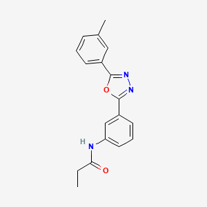 molecular formula C18H17N3O2 B4398837 N-{3-[5-(3-methylphenyl)-1,3,4-oxadiazol-2-yl]phenyl}propanamide 