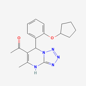 molecular formula C18H21N5O2 B4398864 1-[7-(2-Cyclopentyloxyphenyl)-5-methyl-4,7-dihydrotetrazolo[1,5-a]pyrimidin-6-yl]ethanone 