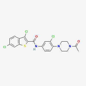 molecular formula C21H18Cl3N3O2S B4398921 N-[4-(4-acetyl-1-piperazinyl)-3-chlorophenyl]-3,6-dichloro-1-benzothiophene-2-carboxamide 