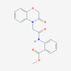 molecular formula C18H16N2O5 B4398931 METHYL 2-[2-(3-OXO-3,4-DIHYDRO-2H-1,4-BENZOXAZIN-4-YL)ACETAMIDO]BENZOATE 