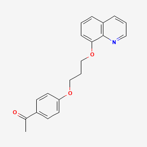 molecular formula C20H19NO3 B4399048 1-{4-[3-(8-quinolinyloxy)propoxy]phenyl}ethanone 