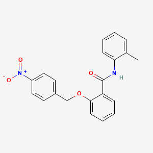 molecular formula C21H18N2O4 B4399067 N~1~-(2-Methylphenyl)-2-[(4-nitrobenzyl)oxy]benzamide 