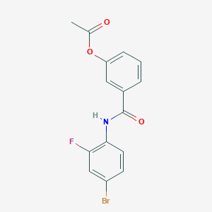 molecular formula C15H11BrFNO3 B4399099 [3-[(4-Bromo-2-fluorophenyl)carbamoyl]phenyl] acetate 