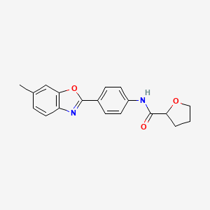 molecular formula C19H18N2O3 B4399101 N-[4-(6-methyl-1,3-benzoxazol-2-yl)phenyl]tetrahydrofuran-2-carboxamide 