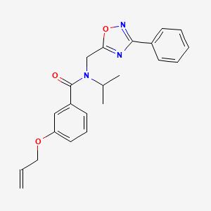 molecular formula C22H23N3O3 B4399117 N-[(3-phenyl-1,2,4-oxadiazol-5-yl)methyl]-N-propan-2-yl-3-prop-2-enoxybenzamide 