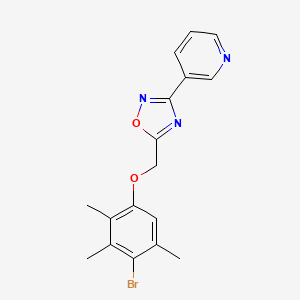 molecular formula C17H16BrN3O2 B4399151 3-{5-[(4-bromo-2,3,5-trimethylphenoxy)methyl]-1,2,4-oxadiazol-3-yl}pyridine 