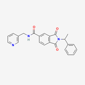 1,3-dioxo-2-(1-phenylethyl)-N-(pyridin-3-ylmethyl)-2,3-dihydro-1H-isoindole-5-carboxamide