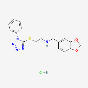 N-(1,3-benzodioxol-5-ylmethyl)-2-[(1-phenyl-1H-tetrazol-5-yl)thio]ethanamine hydrochloride