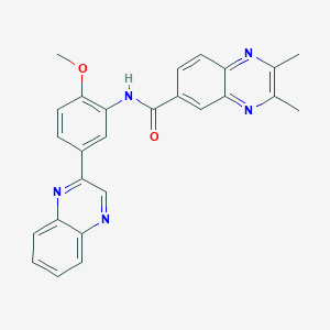 N~6~-[2-Methoxy-5-(2-quinoxalinyl)phenyl]-2,3-dimethyl-6-quinoxalinecarboxamide