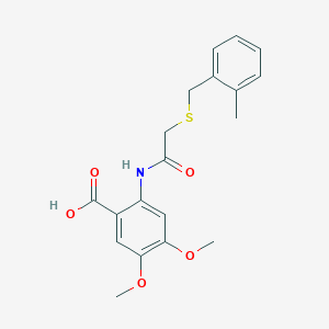 4,5-dimethoxy-2-({[(2-methylbenzyl)thio]acetyl}amino)benzoic acid