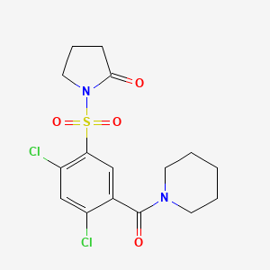 1-[2,4-Dichloro-5-(piperidine-1-carbonyl)phenyl]sulfonylpyrrolidin-2-one