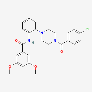 N-{2-[4-(4-chlorobenzoyl)-1-piperazinyl]phenyl}-3,5-dimethoxybenzamide