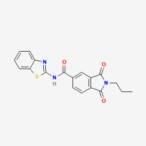 molecular formula C19H15N3O3S B4399368 N-1,3-benzothiazol-2-yl-1,3-dioxo-2-propyl-5-isoindolinecarboxamide 