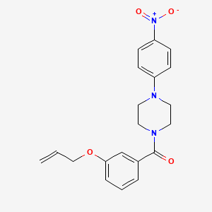 molecular formula C20H21N3O4 B4399479 1-[3-(allyloxy)benzoyl]-4-(4-nitrophenyl)piperazine 