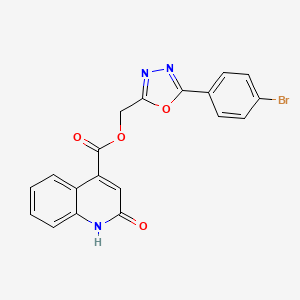 [5-(4-bromophenyl)-1,3,4-oxadiazol-2-yl]methyl 2-hydroxy-4-quinolinecarboxylate