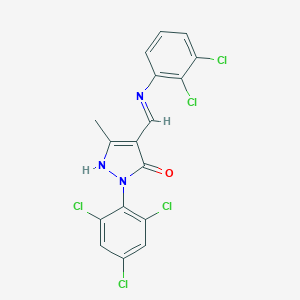 molecular formula C17H10Cl5N3O B440020 4-[(Z)-1-(2,3-dichloroanilino)methylidene]-3-methyl-1-(2,4,6-trichlorophenyl)-1H-pyrazol-5-one 