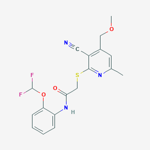 2-{[3-cyano-4-(methoxymethyl)-6-methyl-2-pyridinyl]thio}-N-[2-(difluoromethoxy)phenyl]acetamide