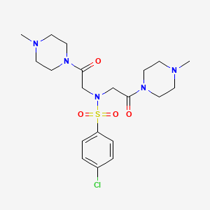 4-chloro-N,N-bis[2-(4-methylpiperazin-1-yl)-2-oxoethyl]benzenesulfonamide