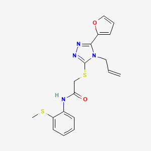 molecular formula C18H18N4O2S2 B4400391 2-{[5-(furan-2-yl)-4-(prop-2-en-1-yl)-4H-1,2,4-triazol-3-yl]sulfanyl}-N-[2-(methylsulfanyl)phenyl]acetamide 