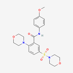 N-(4-methoxyphenyl)-2-morpholin-4-yl-5-morpholin-4-ylsulfonylbenzamide