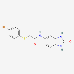 molecular formula C15H12BrN3O2S B4400473 2-[(4-bromophenyl)thio]-N-(2-oxo-2,3-dihydro-1H-benzimidazol-5-yl)acetamide 