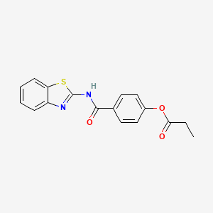 molecular formula C17H14N2O3S B4400477 4-[(1,3-benzothiazol-2-ylamino)carbonyl]phenyl propionate 