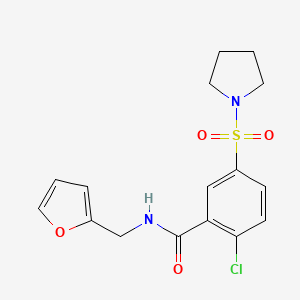 2-chloro-N-(2-furylmethyl)-5-(1-pyrrolidinylsulfonyl)benzamide