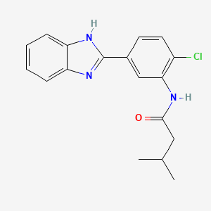 molecular formula C18H18ClN3O B4400534 N-[5-(1H-benzimidazol-2-yl)-2-chlorophenyl]-3-methylbutanamide 